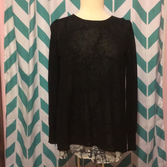Black long sleeve top, petite - Picture 2 of 4